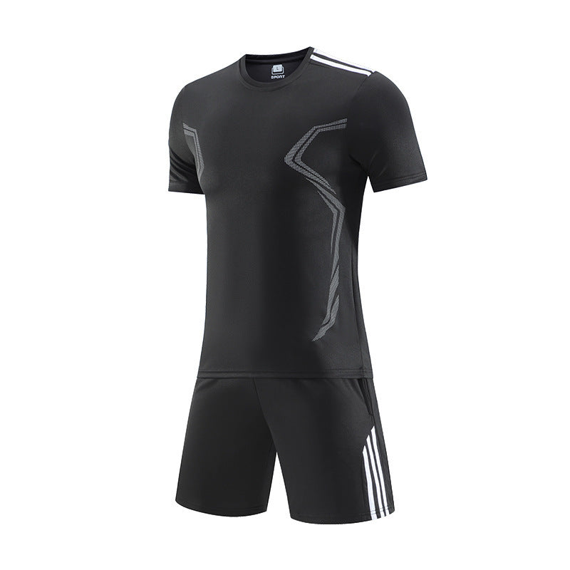 Summer Set Football Suit Casual Suit Physical Training Suit Team Suit Black