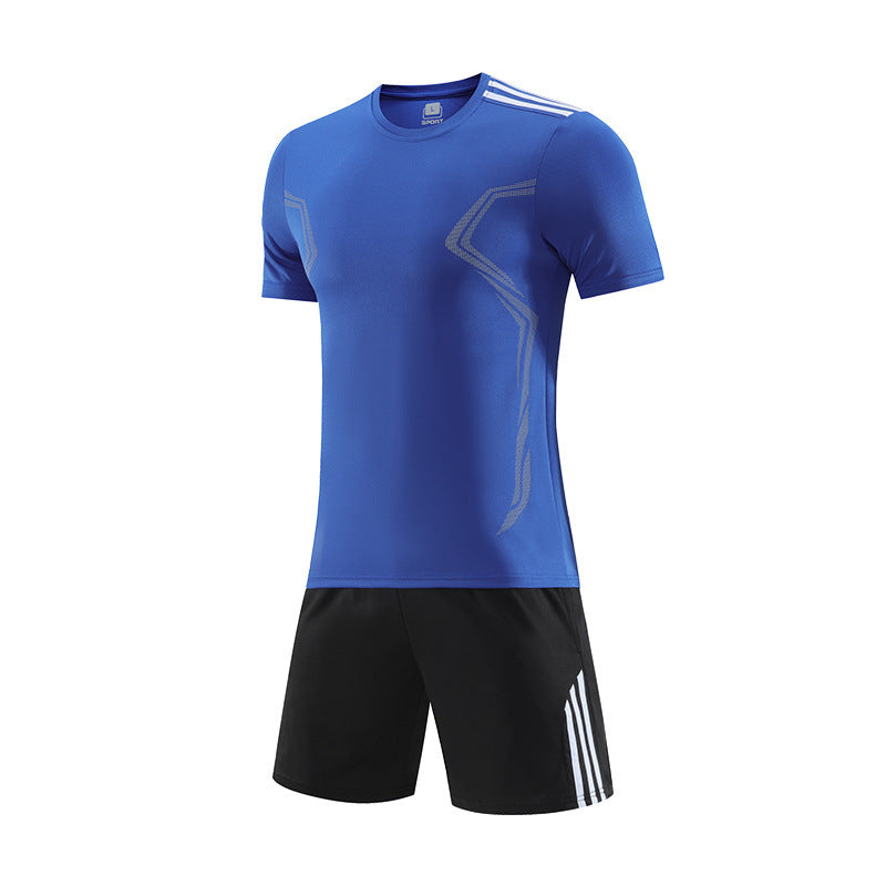 Summer Set Football Suit Casual Suit Physical Training Suit Team Suit Blue