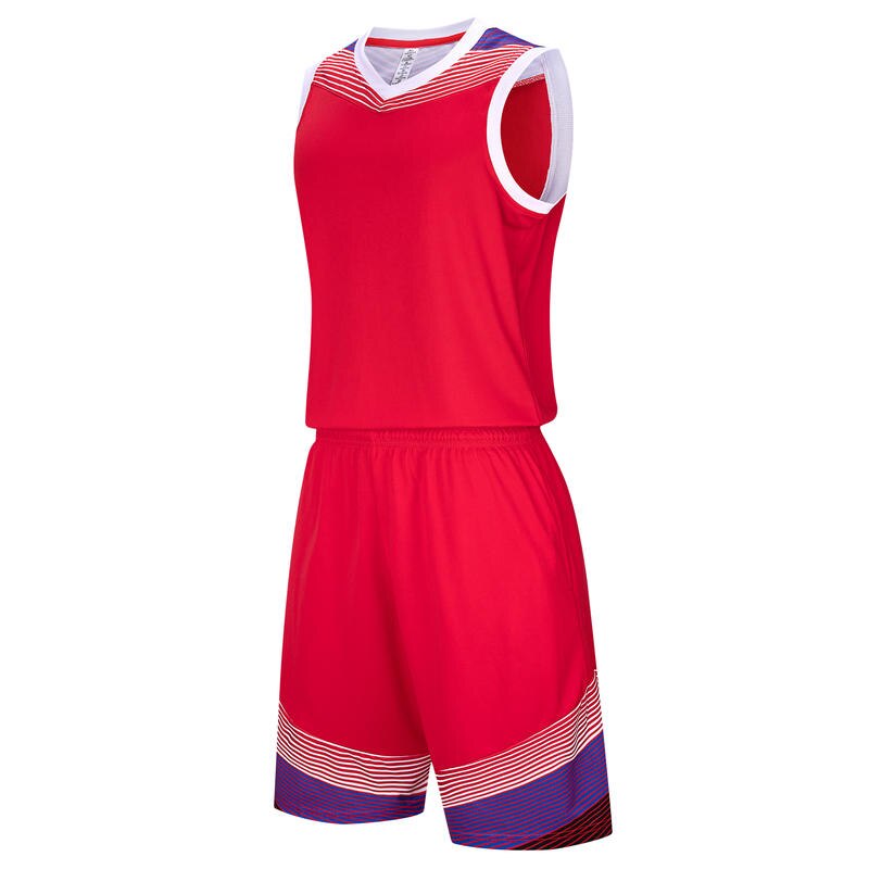 Men Basketball Jersey Vest Training Shirt Team Men Jersey Set Red