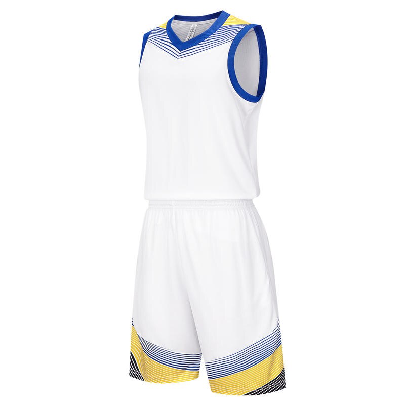 Men Basketball Jersey Vest Training Shirt Team Men Jersey Set White