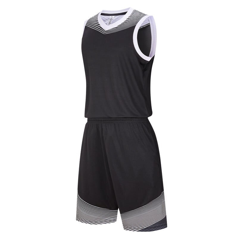 Men Basketball Jersey Vest Training Shirt Team Men Jersey Set Black